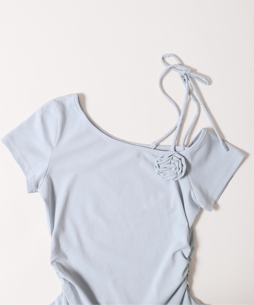 WEGO（ウィゴー）の「【PHILLY】レースヘムショルダーリボントップス（Tシャツ/カットソー・レディース・サックスブルー/ホワイト・FREE）」の19枚目の写真