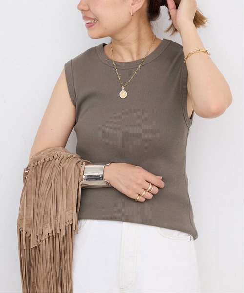 Deuxieme Classe(ドゥーズィエムクラス)の「*追加 dignity sleeveless(Tシャツ/カットソー・レディース・ライトホワイト/ブラック/ホワイト/チョコ/カーキ・FREE)」の5枚目の写真