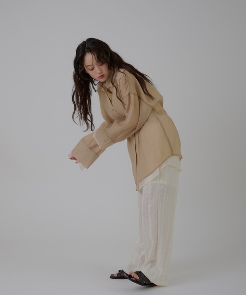 MUHET（ミュエータ）の「jacquard lace easy pants / カットジャガードイージーパンツ（その他パンツ・レディース・ブラック/オフホワイト・MEDIUM/LARGE/SMALL）」の11枚目の写真