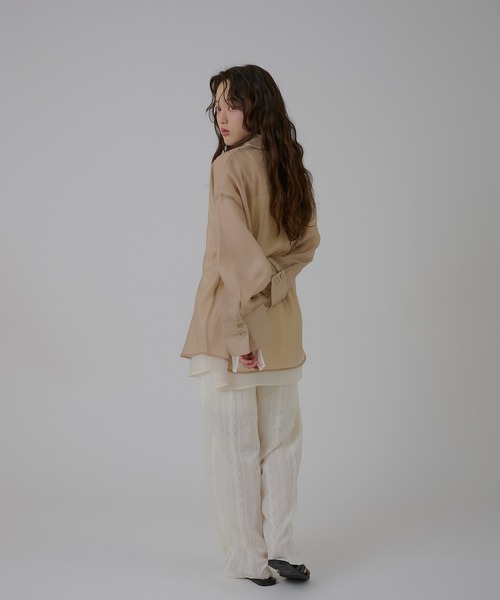 MUHET（ミュエータ）の「jacquard lace easy pants / カットジャガードイージーパンツ（その他パンツ・レディース・ブラック/オフホワイト・MEDIUM/LARGE/SMALL）」の12枚目の写真