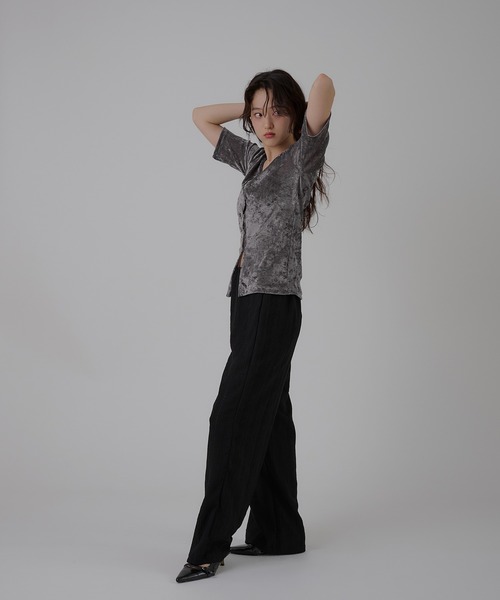 MUHET（ミュエータ）の「jacquard lace easy pants / カットジャガードイージーパンツ（その他パンツ・レディース・ブラック/オフホワイト・MEDIUM/LARGE/SMALL）」の19枚目の写真
