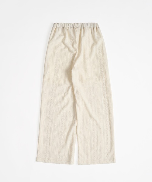 MUHET（ミュエータ）の「jacquard lace easy pants / カットジャガードイージーパンツ（その他パンツ・レディース・ブラック/オフホワイト・MEDIUM/LARGE/SMALL）」の4枚目の写真