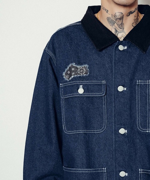 Subciety（サブサエティ）の「Patched coverall（カバーオール・メンズ・インディゴブルー/ブラック・SMALL/MEDIUM/LARGE/X-LARGE）」の5枚目の写真