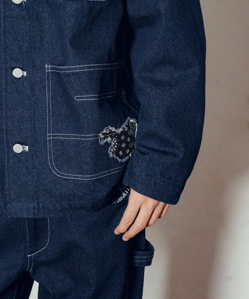 Subciety（サブサエティ）の「Patched coverall（カバーオール・メンズ・インディゴブルー/ブラック・SMALL/MEDIUM/LARGE/X-LARGE）」の6枚目の写真