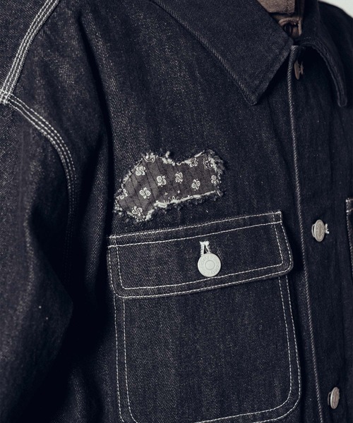 Subciety（サブサエティ）の「Patched coverall（カバーオール・メンズ・インディゴブルー/ブラック・SMALL/MEDIUM/LARGE/X-LARGE）」の19枚目の写真