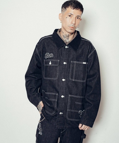 Subciety（サブサエティ）の「Patched coverall（カバーオール・メンズ・インディゴブルー/ブラック・SMALL/MEDIUM/LARGE/X-LARGE）」の12枚目の写真