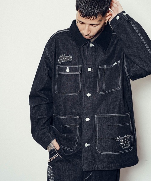 Subciety（サブサエティ）の「Patched coverall（カバーオール・メンズ・インディゴブルー/ブラック・SMALL/MEDIUM/LARGE/X-LARGE）」の13枚目の写真