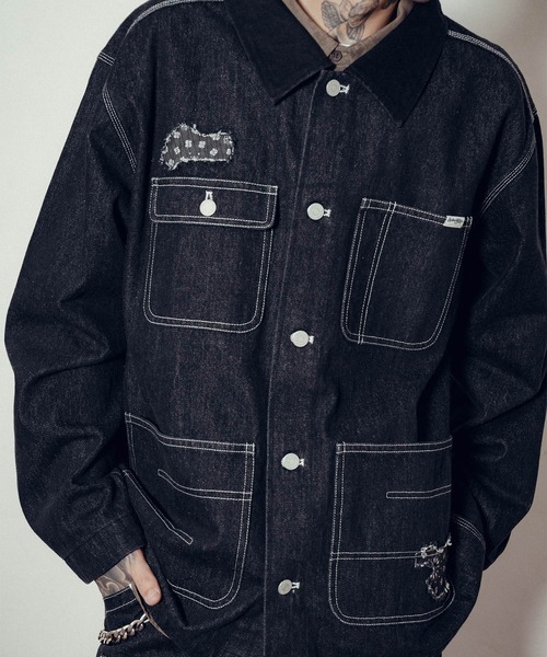 Subciety（サブサエティ）の「Patched coverall（カバーオール・メンズ・インディゴブルー/ブラック・SMALL/MEDIUM/LARGE/X-LARGE）」の20枚目の写真