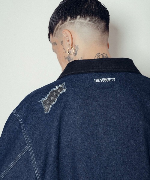 Subciety（サブサエティ）の「Patched coverall（カバーオール・メンズ・インディゴブルー/ブラック・SMALL/MEDIUM/LARGE/X-LARGE）」の3枚目の写真