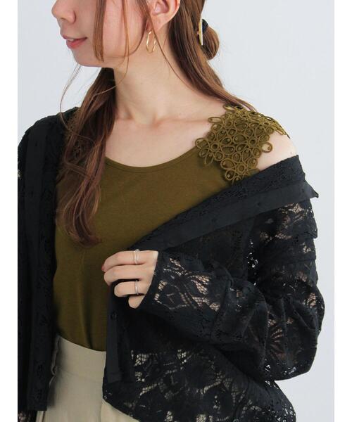 Te chichi（テチチ）の「ショルダーレースタンクトップ（タンクトップ・レディース・ブラック/ブラウン/オフホワイト・F）」の3枚目の写真