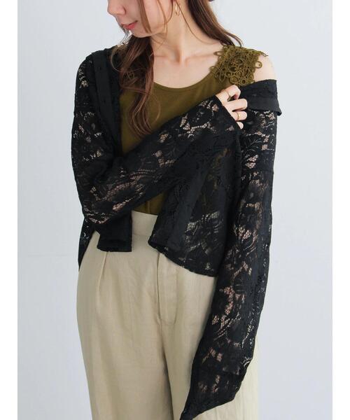 Te chichi（テチチ）の「ショルダーレースタンクトップ（タンクトップ・レディース・ブラック/ブラウン/オフホワイト・F）」の7枚目の写真