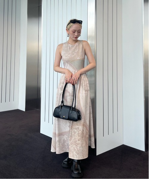 Ameri（アメリ）の「CARTOGRAPHIC PATTERN DRESS（ワンピース