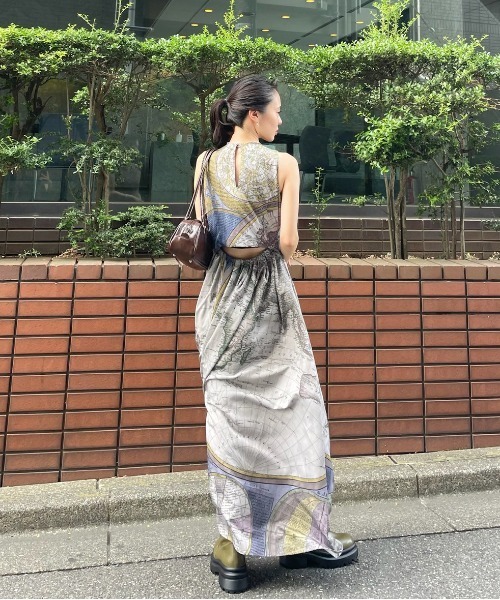 Ameri（アメリ）の「CARTOGRAPHIC PATTERN DRESS（ワンピース