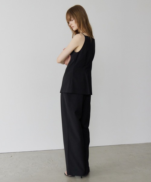 LE CIEL BLEU(ルシェルブルー)の「スーティングジャンプスーツ / Suiting Jumpsuit(サロペット/オーバーオール・レディース・ブラック・38/36)」の2枚目の写真