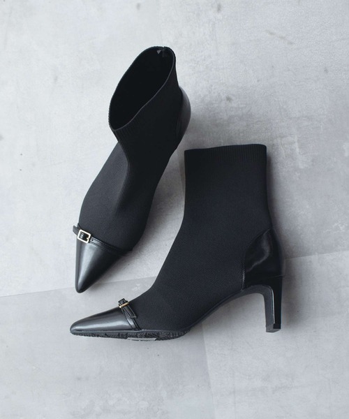 EVOL(イーボル)の「【6.5cmヒール】ニットベルトショートブーツ(ブーツ・レディース・ブラック・L/M/LL/S)」の11枚目の写真