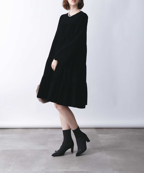 EVOL(イーボル)の「【6.5cmヒール】ニットベルトショートブーツ(ブーツ・レディース・ブラック・L/M/LL/S)」の6枚目の写真