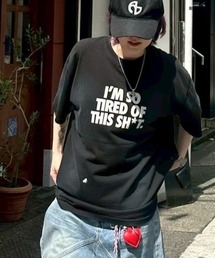 Chikashitsu +(`JVcvX)́yChikashitsu{zdirty wash logo half sleeve t-shirt / y`JVcvXz_[eBEHbVSTVc(TVc/Jbg\[)
