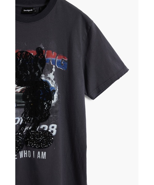 Desigual（デシグアル）の「ミッキーマウススパンコールTシャツ ブラック（Tシャツ/カットソー・レディース・ブラック・XS/S/M/L/XL）」の3枚目の写真