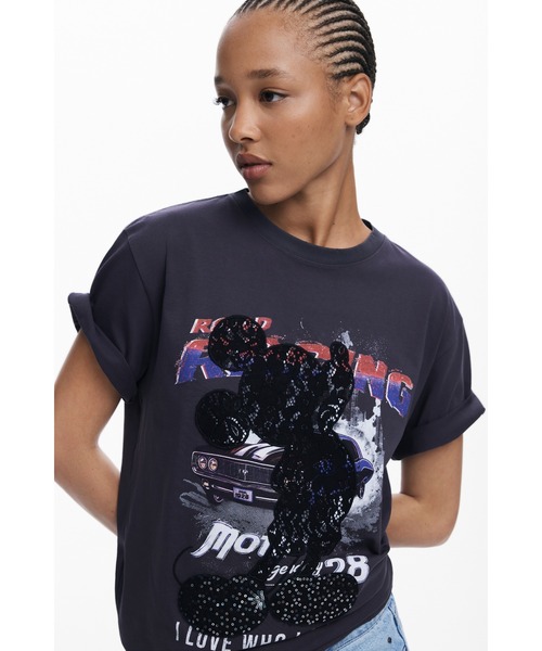 Desigual（デシグアル）の「ミッキーマウススパンコールTシャツ ブラック（Tシャツ/カットソー・レディース・ブラック・XS/S/M/L/XL）」の4枚目の写真