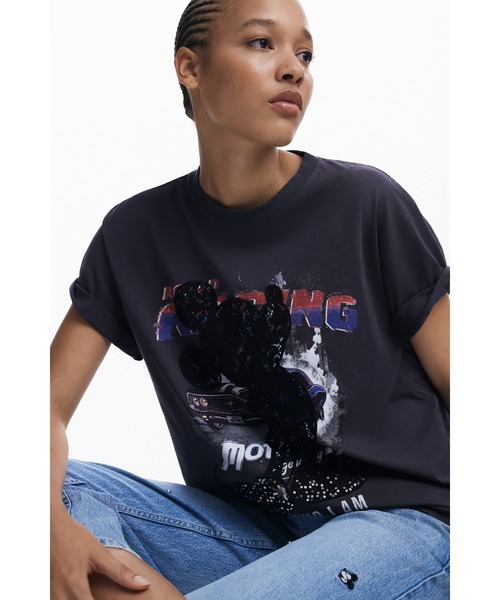 Desigual（デシグアル）の「ミッキーマウススパンコールTシャツ ブラック（Tシャツ/カットソー・レディース・ブラック・XS/S/M/L/XL）」の5枚目の写真