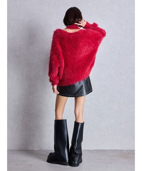 GYDA（ジェイダ）の「2WAYシャギーチョーカーニットトップス（ニット/セーター・レディース・チャコールグレー/アイボリー/ベージュ/ボルドー・FREE）」の9枚目の写真