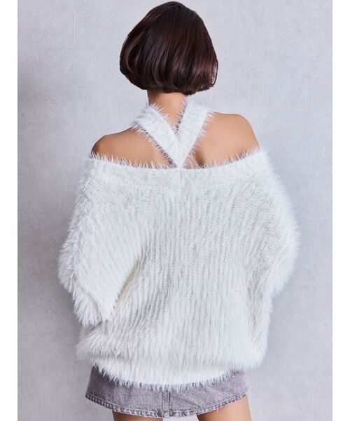 GYDA（ジェイダ）の「2WAYシャギーチョーカーニットトップス（ニット/セーター・レディース・チャコールグレー/アイボリー/ベージュ/ボルドー・FREE）」の11枚目の写真