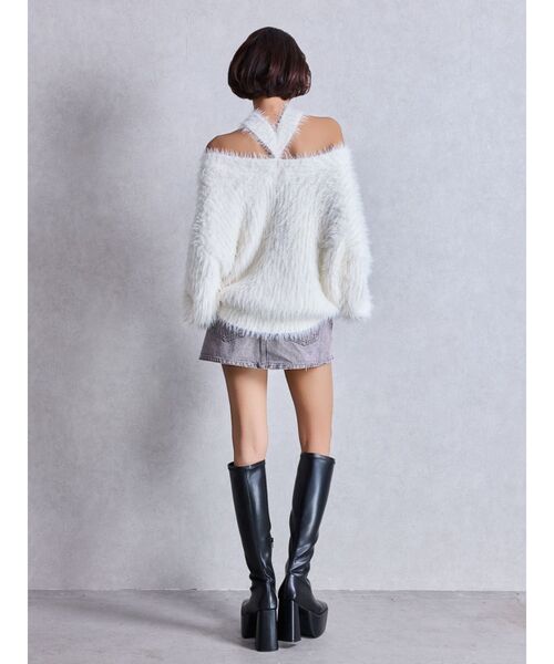 GYDA（ジェイダ）の「2WAYシャギーチョーカーニットトップス（ニット/セーター・レディース・チャコールグレー/アイボリー/ベージュ/ボルドー・FREE）」の13枚目の写真