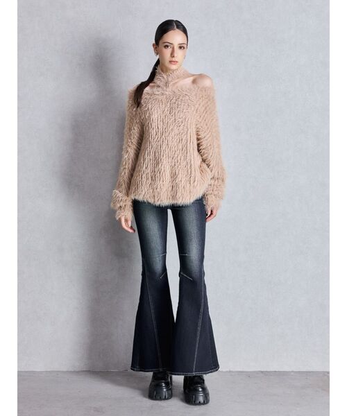 GYDA（ジェイダ）の「2WAYシャギーチョーカーニットトップス（ニット/セーター・レディース・チャコールグレー/アイボリー/ベージュ/ボルドー・FREE）」の20枚目の写真