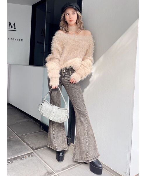 GYDA（ジェイダ）の「2WAYシャギーチョーカーニットトップス（ニット/セーター・レディース・チャコールグレー/アイボリー/ベージュ/ボルドー・FREE）」の20枚目の写真