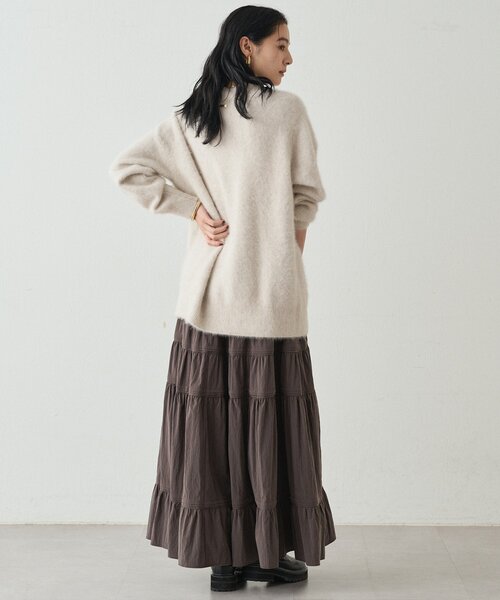 LOUNGEDRESS（ラウンジドレス）の「ギャザーティアードスカート（スカート・レディース・オフホワイト/ブラウン・FREE）」の17枚目の写真