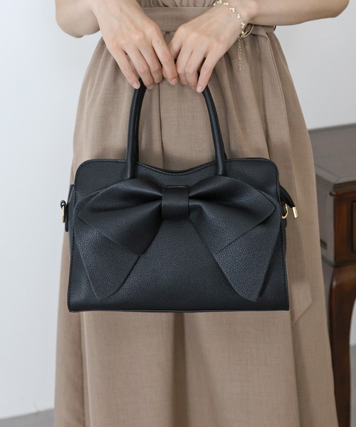 BLUEEAST（ブルーイースト）の「2wayリボンバッグ（ハンドバッグ・レディース・ブラック/ベージュ/ブラウン・FREE）」の2枚目の写真