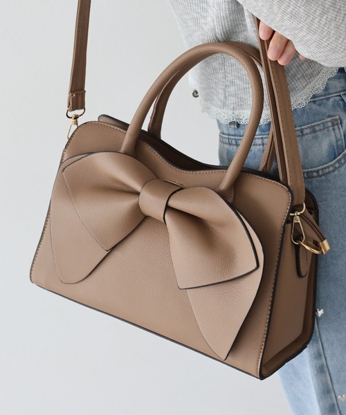 BLUEEAST（ブルーイースト）の「2wayリボンバッグ（ハンドバッグ・レディース・ブラック/ベージュ/ブラウン・FREE）」の4枚目の写真