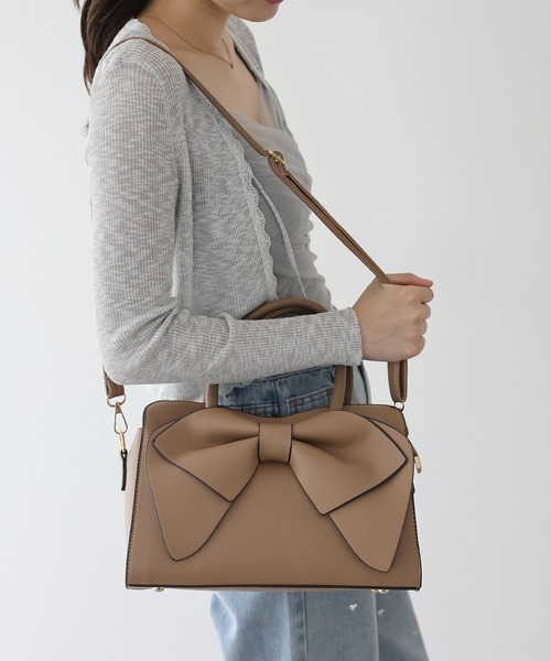 BLUEEAST（ブルーイースト）の「2wayリボンバッグ（ハンドバッグ・レディース・ブラック/ベージュ/ブラウン・FREE）」の5枚目の写真