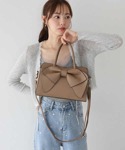 BLUEEAST（ブルーイースト）の「2wayリボンバッグ（ハンドバッグ・レディース・ブラック/ベージュ/ブラウン・FREE）」の7枚目の写真