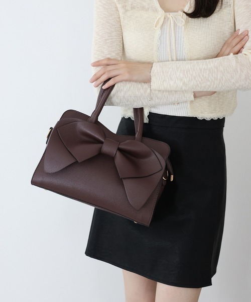 BLUEEAST（ブルーイースト）の「2wayリボンバッグ（ハンドバッグ・レディース・ブラック/ベージュ/ブラウン・FREE）」の12枚目の写真