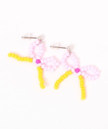 niko and...（ニコアンド）の「3カラービーズリボンピアス（ピアス（両耳用））」
