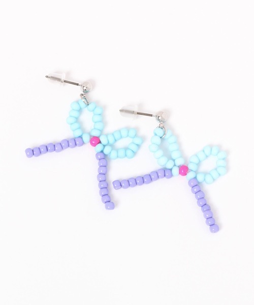 niko and...(ニコアンド)の「3カラービーズリボンピアス(ピアス(両耳用)・レディース・ピンク/ライトブルー/アイボリー・0)」の7枚目の写真
