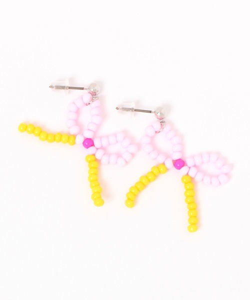 niko and...(ニコアンド)の「3カラービーズリボンピアス(ピアス(両耳用)・レディース・ピンク/ライトブルー/アイボリー・0)」の8枚目の写真