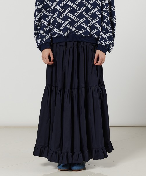 DOUBLE STANDARD CLOTHING(ダブルスタンダードクロージング)の「リボンディテールティアードスカート(スカート・レディース・ブラウン/ブラック・36/38)」の3枚目の写真