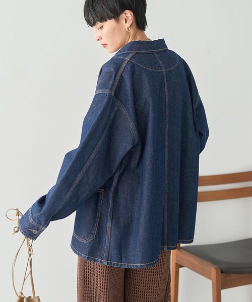 セール】デニムカバーオールジャケット（デニムジャケット