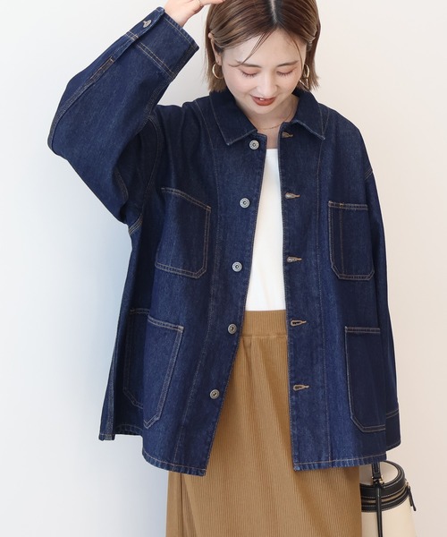 濃紺デニム　カバーオール　ジャケット 70s USA製 Lee リー 81-LJ デニム カバーオール 濃紺 XL～XXL