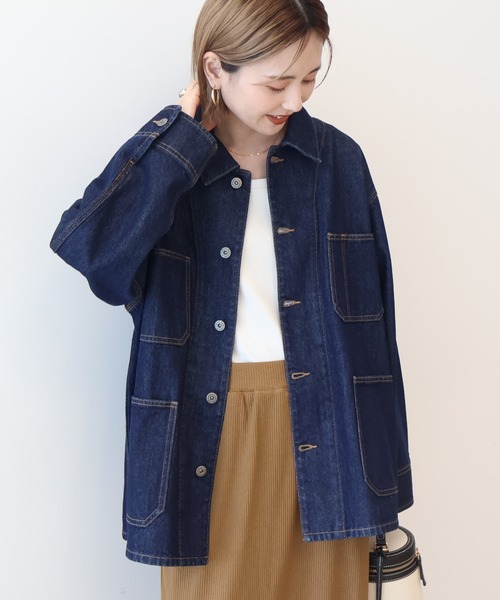 AMERICAN HOLIC（アメリカンホリック）の「デニムカバーオールジャケット（デニムジャケット・レディース・ブラック/ワンウォッシュ/ライトインディゴブルー・M/L）」の22枚目の写真