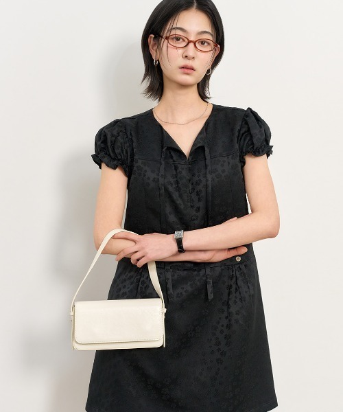 GENERAL IDEA(ジェネラルアイデア)の「GENERAL IDEA/ジェネラルアイディア silky jacquard mini one-piece ワンピース(ワンピース・レディース・ブラック・S/M/L)」の1枚目の写真