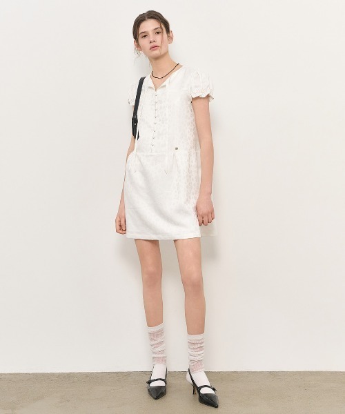 GENERAL IDEA(ジェネラルアイデア)の「GENERAL IDEA/ジェネラルアイディア silky jacquard mini one-piece ワンピース(ワンピース・レディース・ブラック・S/M/L)」の8枚目の写真