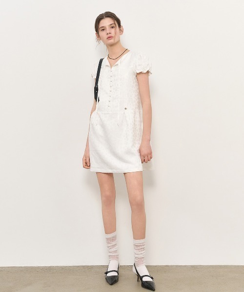 GENERAL IDEA(ジェネラルアイデア)の「GENERAL IDEA/ジェネラルアイディア silky jacquard mini one-piece ワンピース(ワンピース・レディース・ブラック・S/M/L)」の6枚目の写真