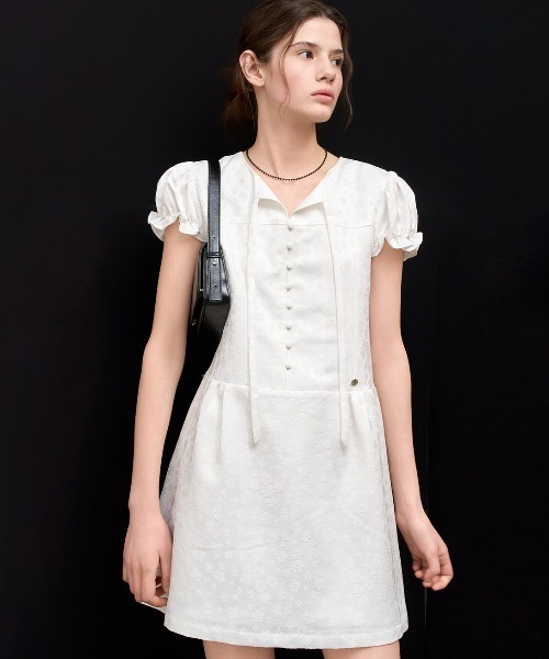 GENERAL IDEA(ジェネラルアイデア)の「GENERAL IDEA/ジェネラルアイディア silky jacquard mini one-piece ワンピース(ワンピース・レディース・ブラック・S/M/L)」の3枚目の写真