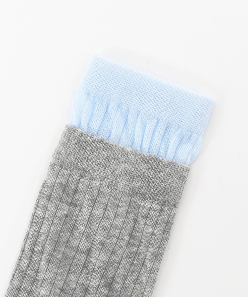 Narcissus（ナルシス）の「バイカラーソックス　ハイソックス（ソックス/靴下・レディース・ホワイト/ブラック/グレー・FREE）」の6枚目の写真