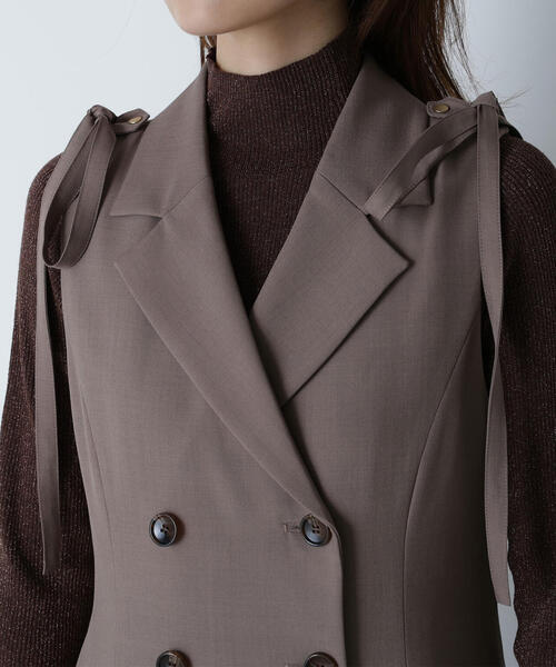 NATURAL BEAUTY BASIC(ナチュラルビューティーベーシック)の「◇2wayショルダーリボンジャンスカ(ジャンパースカート・レディース・ブラック系その他/ダークブラウン/ベージュ・SMALL/MEDIUM/P/S)」の11枚目の写真