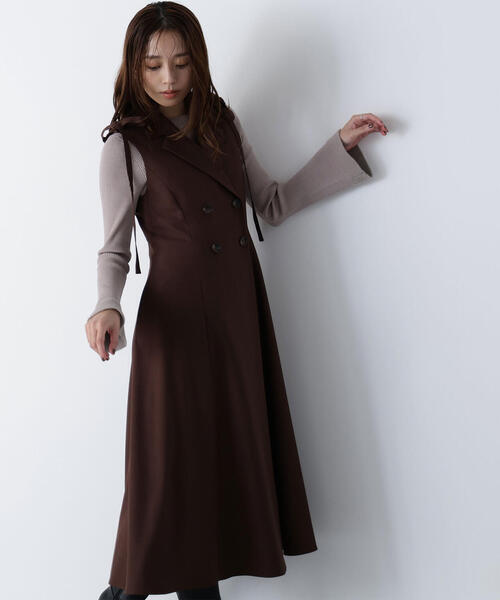 NATURAL BEAUTY BASIC(ナチュラルビューティーベーシック)の「◇2wayショルダーリボンジャンスカ(ジャンパースカート・レディース・ブラック系その他/ダークブラウン/ベージュ・SMALL/MEDIUM/P/S)」の17枚目の写真