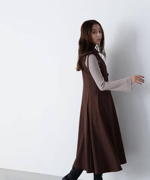 NATURAL BEAUTY BASIC(ナチュラルビューティーベーシック)の「◇2wayショルダーリボンジャンスカ(ジャンパースカート・レディース・ブラック系その他/ダークブラウン/ベージュ・SMALL/MEDIUM/P/S)」の19枚目の写真